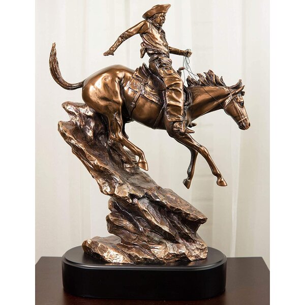 Ebros Bronze Electroplated Wild West Galloping Horse Statue 10.5" L